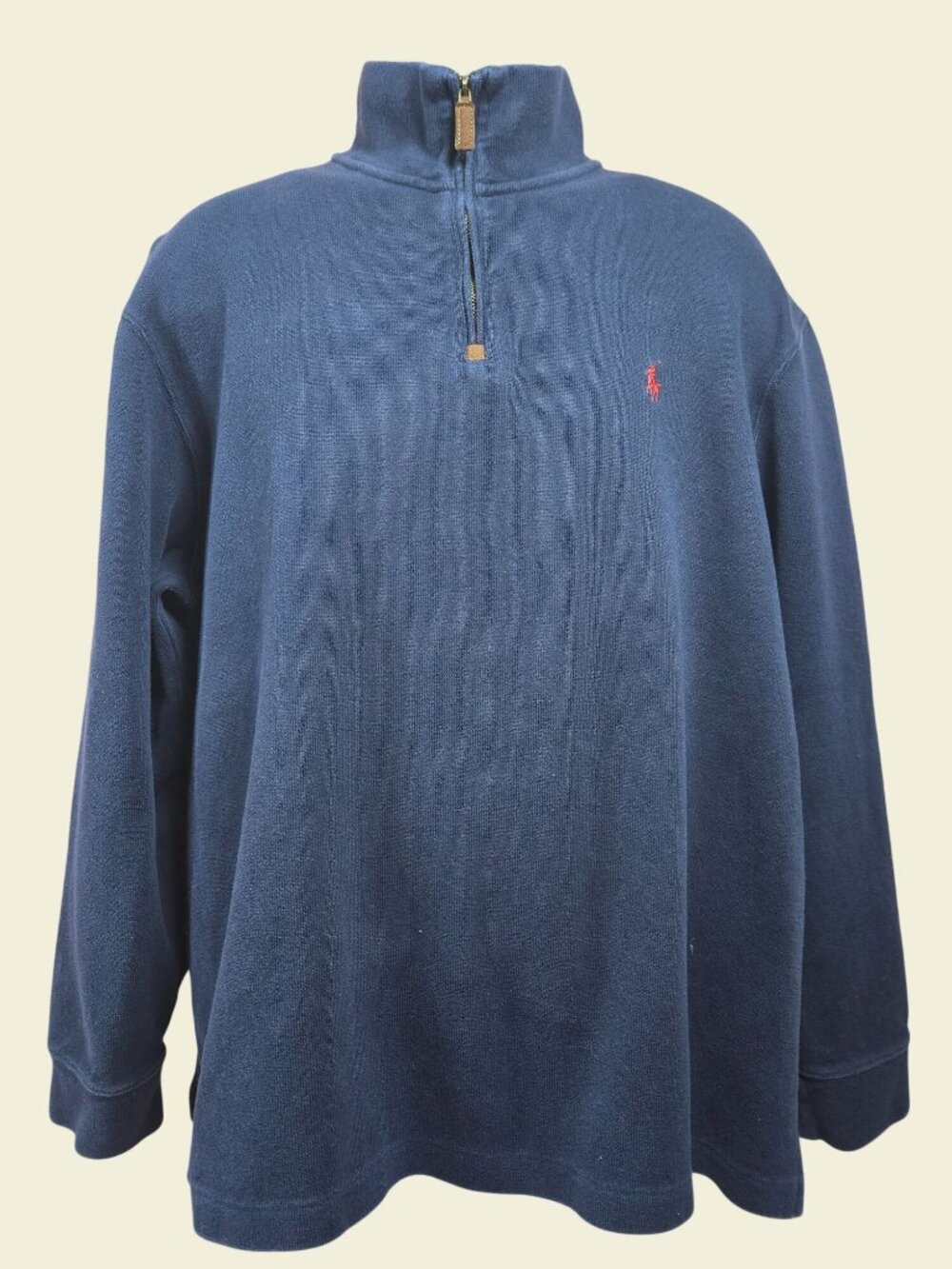 Polo Ralph Lauren Navy Cotton Quarter-Zip Sweater XXL